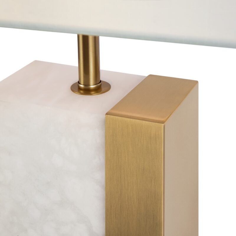 Bianco Brass Table lamp, Metal and Alabaster Image 3