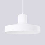 Bilboa White Single Pendant Light, Metal, 35cm Diameter