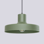 Bilboa Olive Green Single Pendant Lamp, Metal, 35cm Diameter