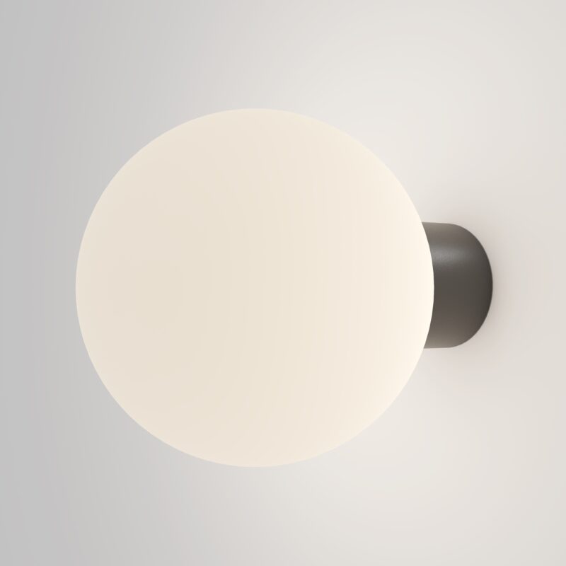 Bold Black Globe Wall Lamp, Outward Projection, IP54, Aluminium, 20cm Diameter - Image 4