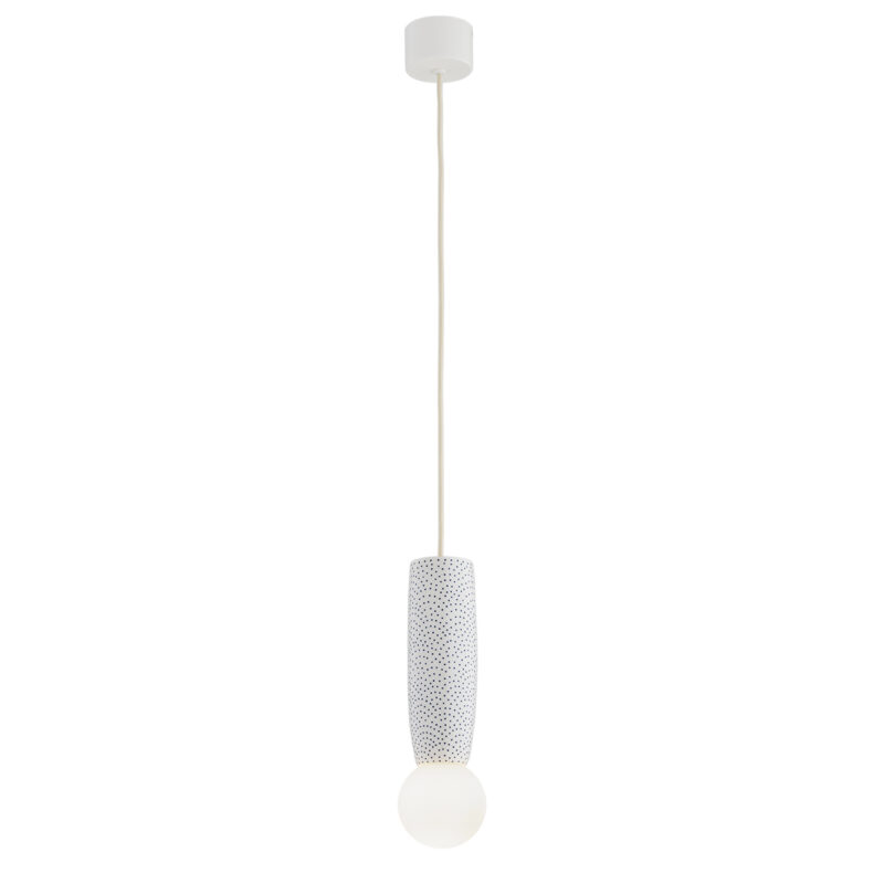 Bolu 1-Light Pendant Lamp Made Of Bolesławiec Ceramics, Glass, Ceramics, Lacquered Steel