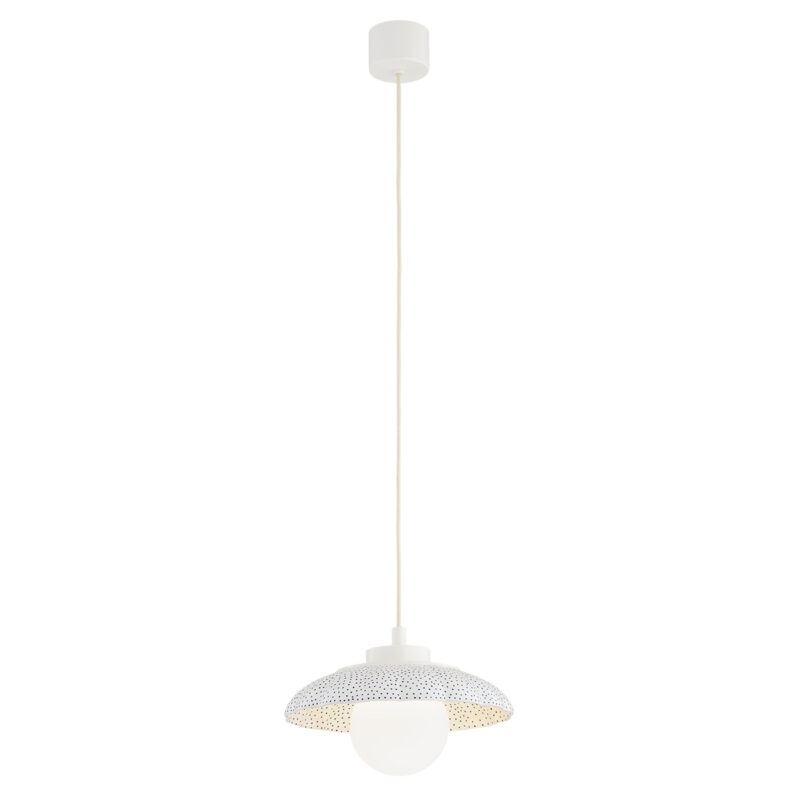 Bolu 1-Light Pendant Lamp Made Of Bolesławiec Ceramics, Glass, Ceramics, Lacquered Steel