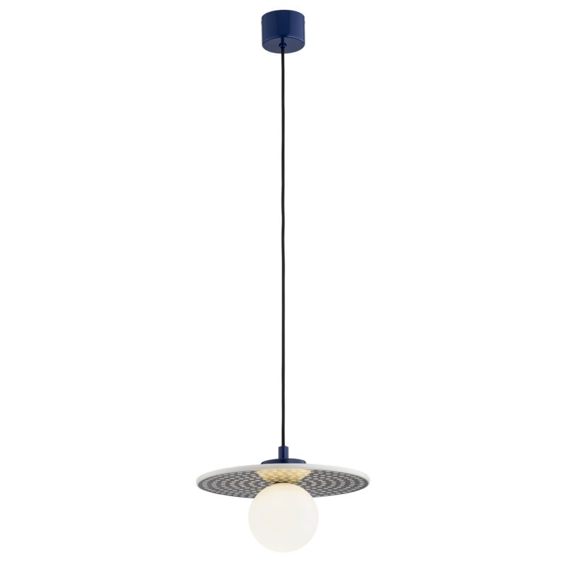 Bolu 1-Light Pendant Lamp Made Of Bolesławiec Ceramics, Glass, Ceramics, Lacquered Steel