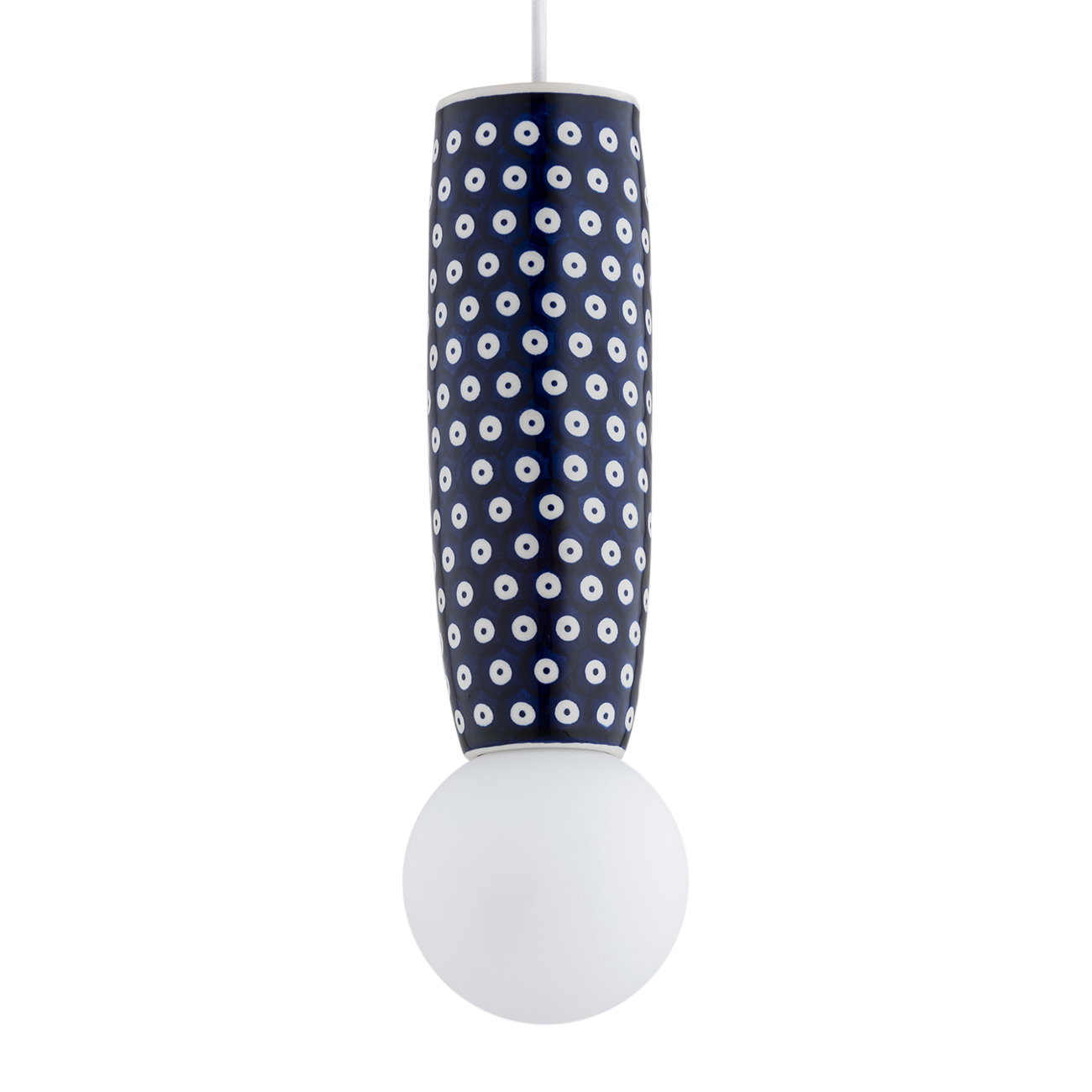 Bolu 1-Light Pendant Lamp Made Of Bolesławiec Ceramics, Glass, Ceramics, Lacquered Steel Image 3 Bolu 1-Light Pendant Lamp Made Of Bolesławiec Ceramics, Glass, Ceramics, Lacquered Steel Image 3