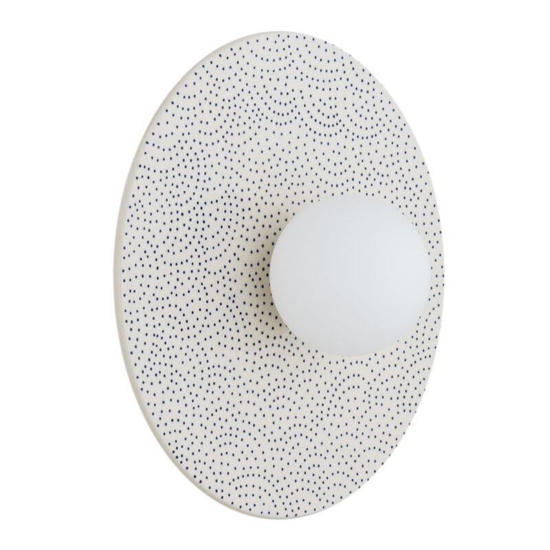 Bolu 1-Light Wall Lamp Made Of Bolesławiec Ceramics In The Shape Of A Board, Glass, Ceramic