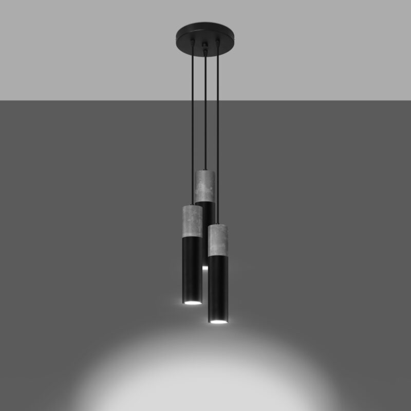 Borgio Pendant lamp 3P black Image 3