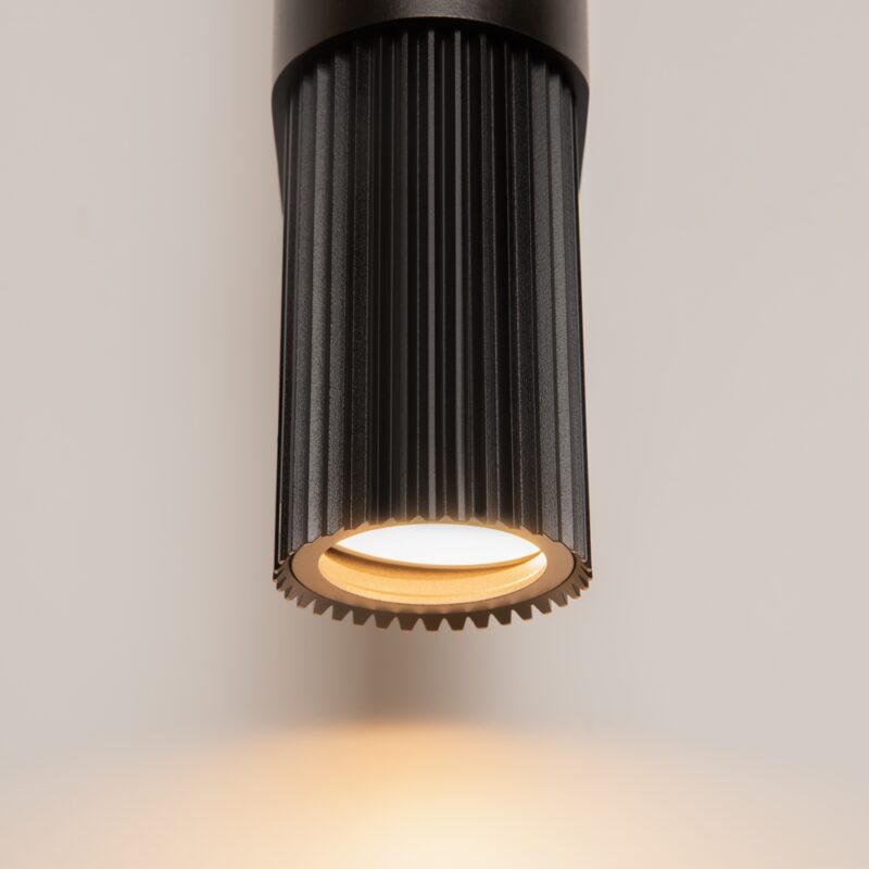 dynamics up & down wall light, black, 2 lamp, metal, 6cm wide