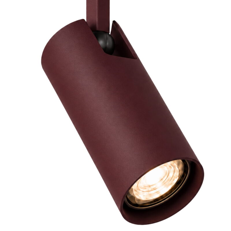 lensa burgundy recessed adjustable ceiling spotlight, 1 lamp, gu10, 8cm wide