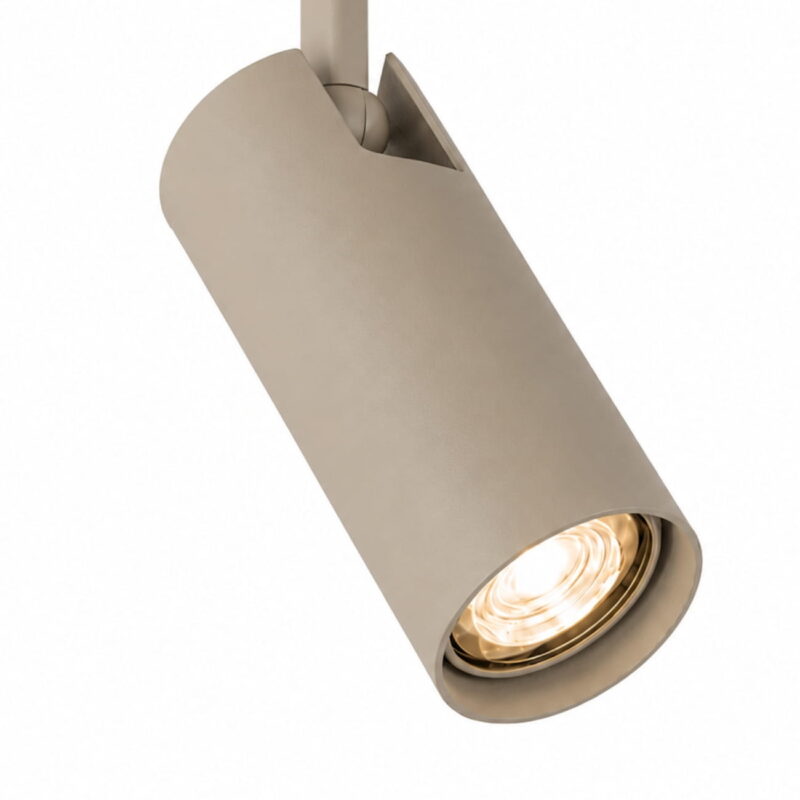 lensa taupe recessed adjustable ceiling spotlight, 1 lamp, gu10, 8cm wide