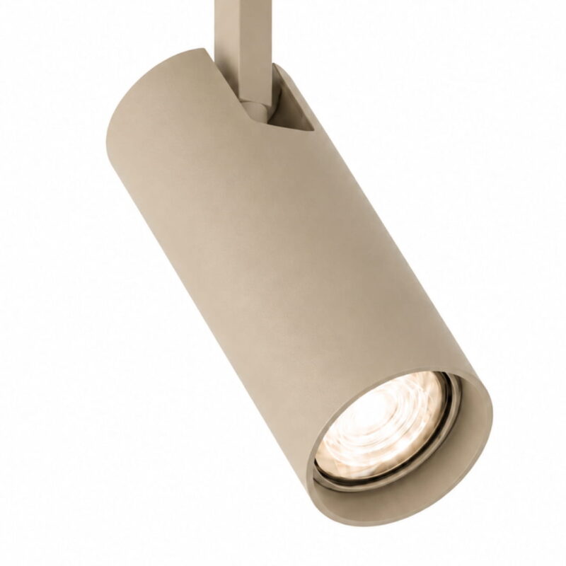 lensa taupe surface mounted ceiling spotlight, adjustable, 1 light, gu10, 8cm wide