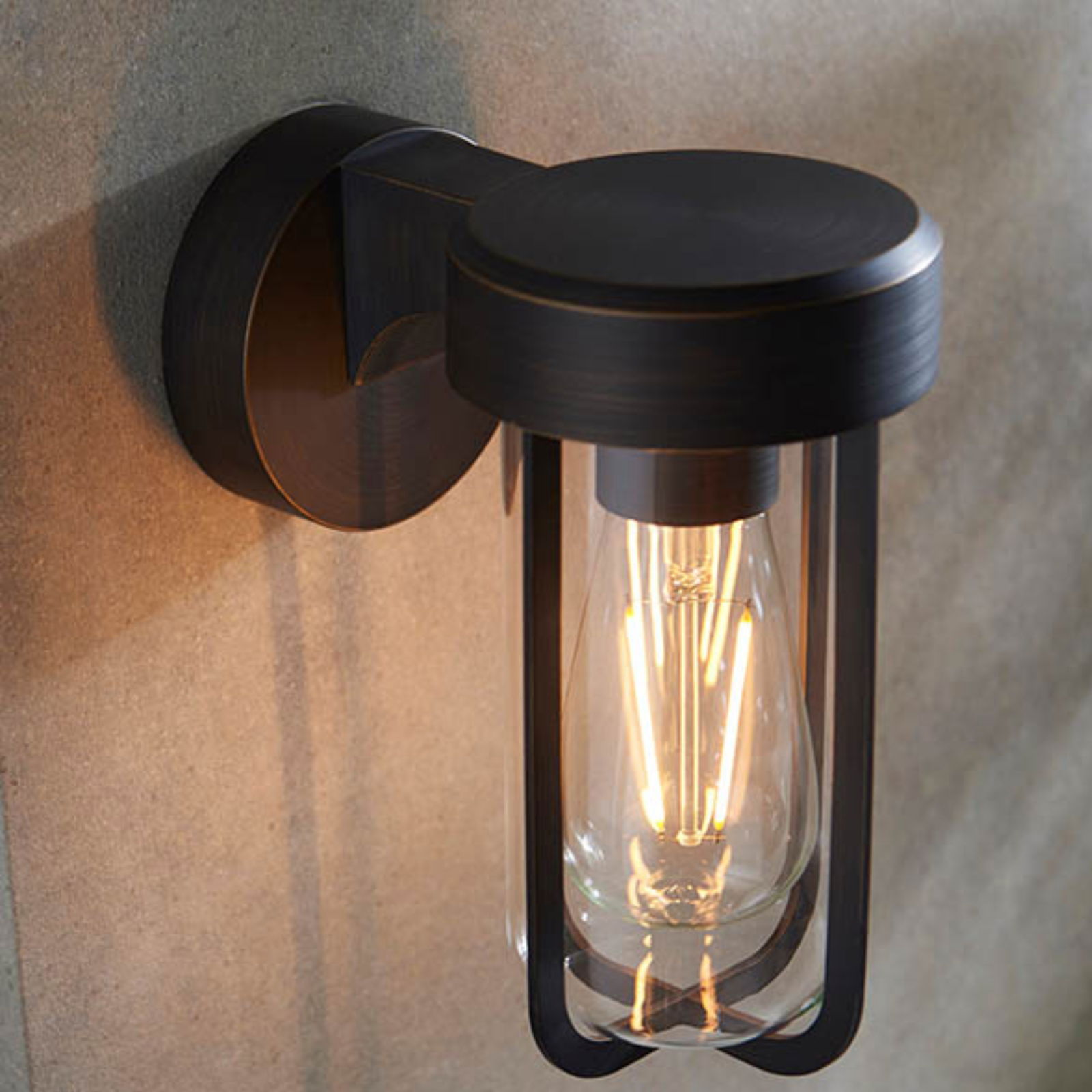 navi wall lamp, brushed bronze, ip44, glass, e27 navi wall lamp, brushed bronze, ip44, glass, e27