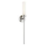 Brezton Long Single Wall Light, Brushed Nickel, Frosted Glass, Steel, 10cm Wide