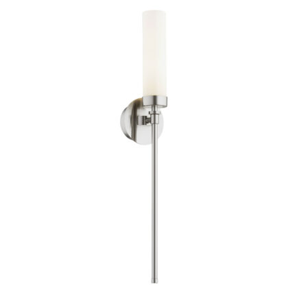 Brezton 1-Light Wall Sconce, Frosted Glass, Brushed Nickel