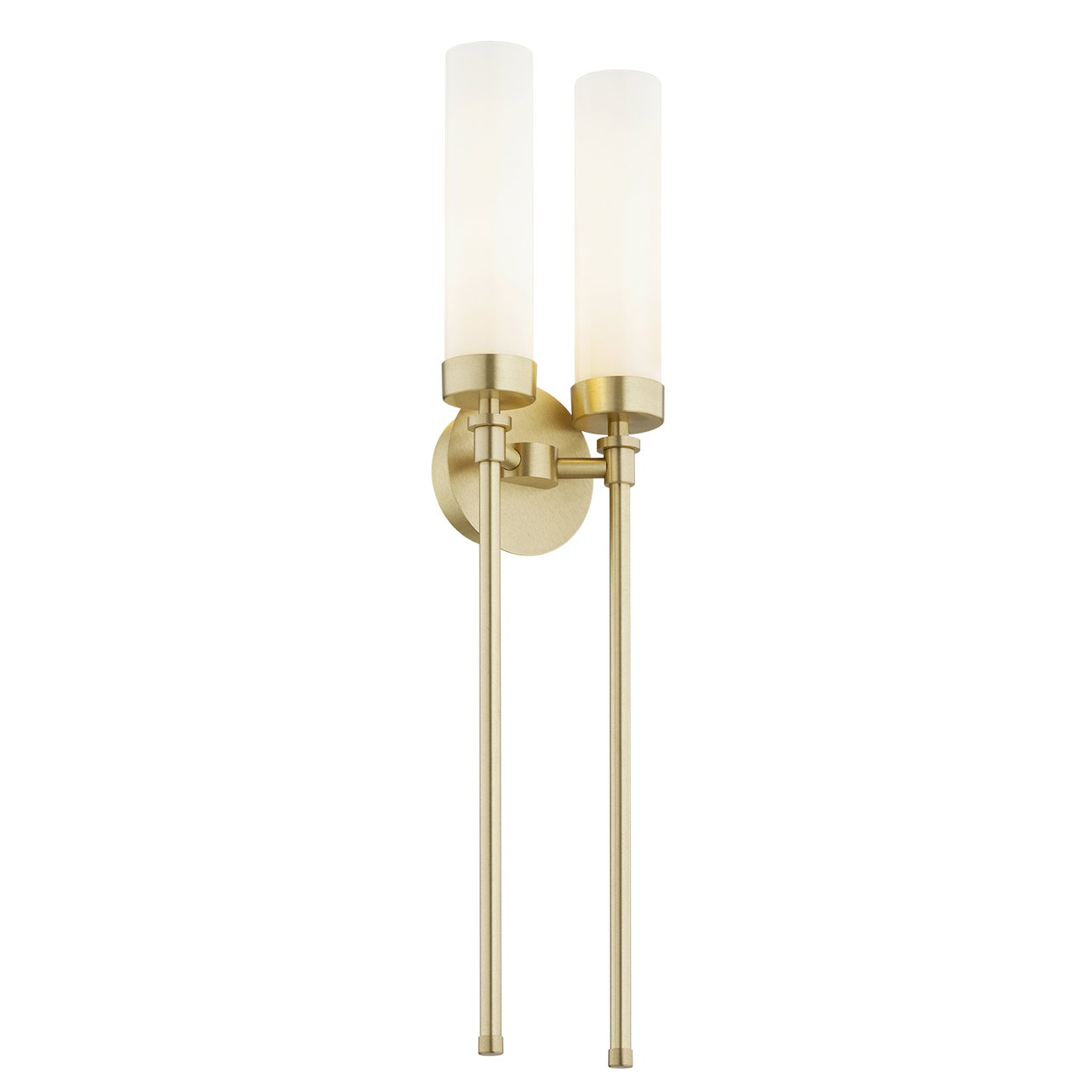 Brezton 2-Light Wall Sconce, Frosted Glass, Brushed Brass Brezton 2-Light Wall Sconce, Frosted Glass, Brushed Brass