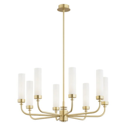 Brezton 8-Light Chandelier, Glass, Brass