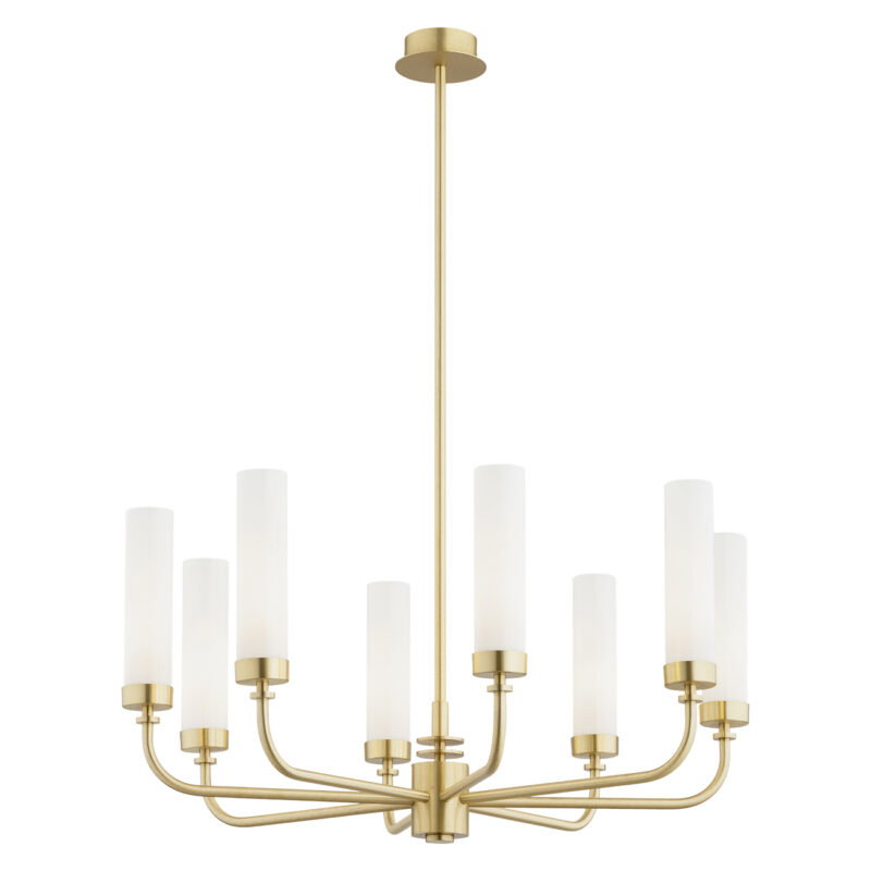 Brezton 8-Light Chandelier, Glass, Brass
