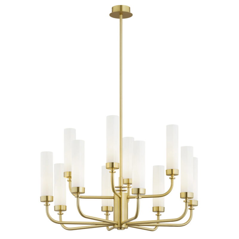 Brezton Chandelier 12-Light, Glass, Brass