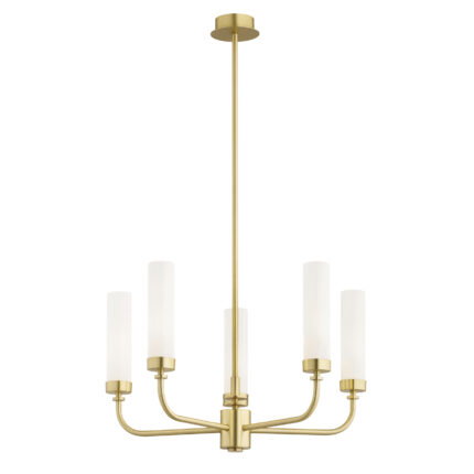 Brezton Chandelier 5-Light, Glass, Brass
