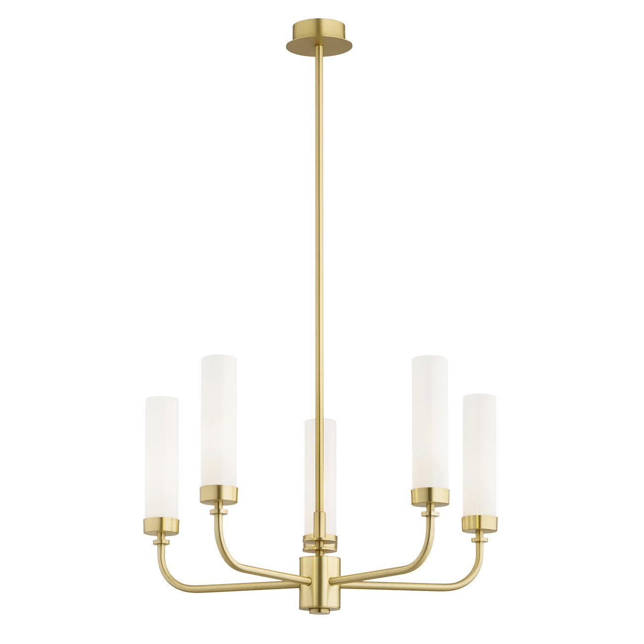 Brezton Chandelier 5-Light, Glass, Brass Brezton Chandelier 5-Light, Glass, Brass