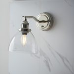 Ferri Wall Light, Polished Nickel, Clear Glass Shade