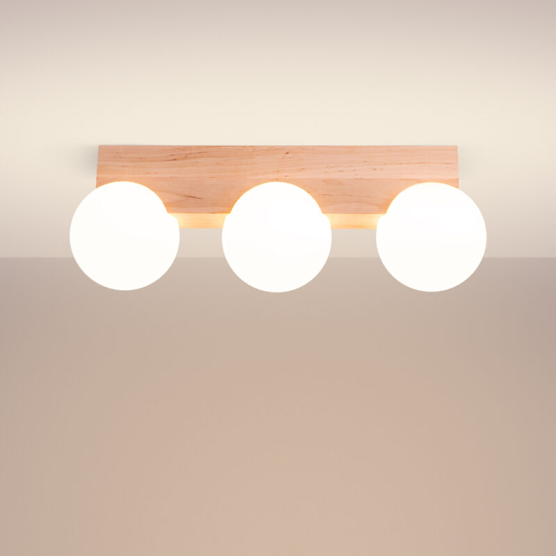 Bulbo Ceiling lamp 3 natural wood Image 3
