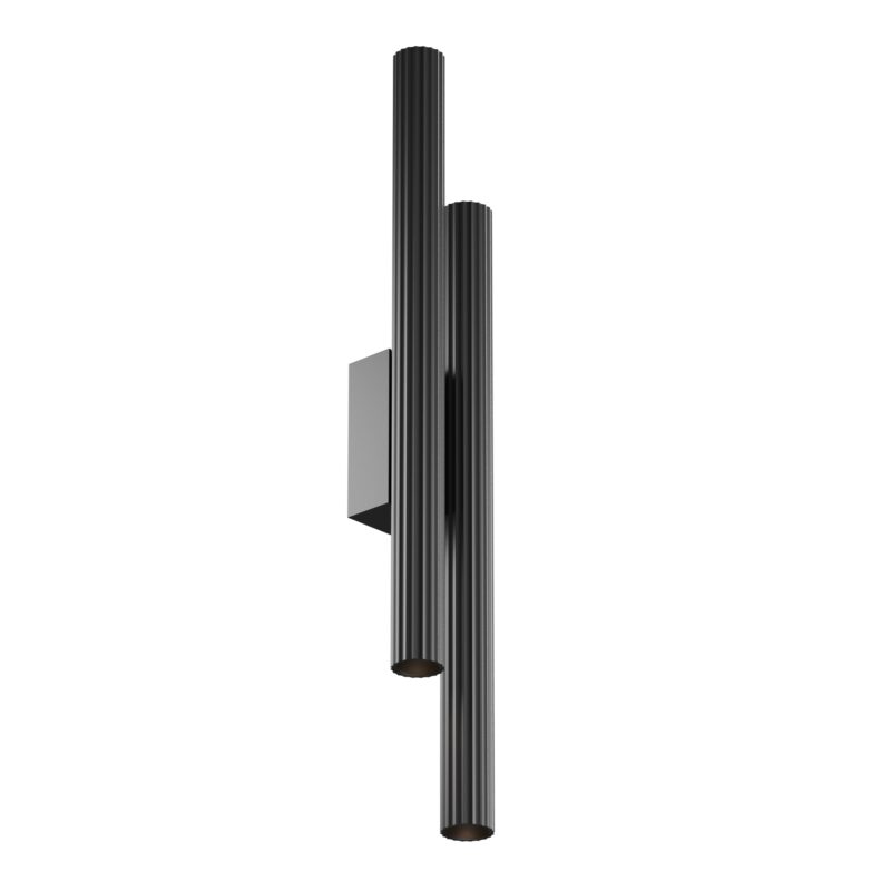 Calipso Black Double Tube Wall Light, 2700k LED, 24W, 49cm Height, 4 Lamp - Image 3