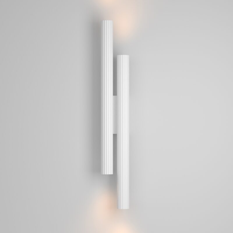 Calipso White Double Tube Wall Light, 2700k LED, 24W, 49cm Height, 4 Light - Image 4