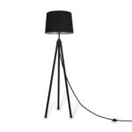Calvin Black Floor lamp, Black Fabric Shade, 164.20 Height