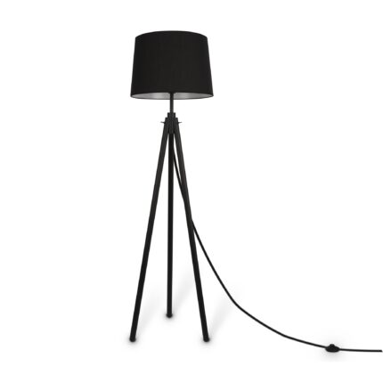 Calvin Black Floor lamp, Metal and wood