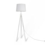 Calvin White Floor lamp, White Fabric Shade, 164.20 Height