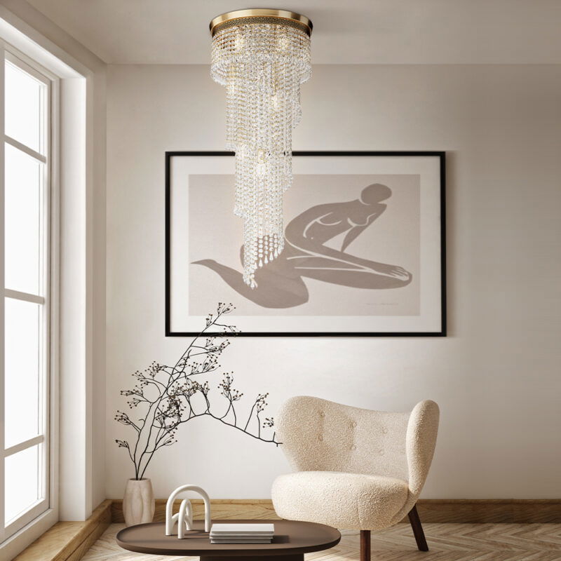 Cascade Gold Chandelier, Metal Image 2