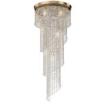 Cascade 12 Light Gold Chandelier, Crystal Glass, 97.5cm Height