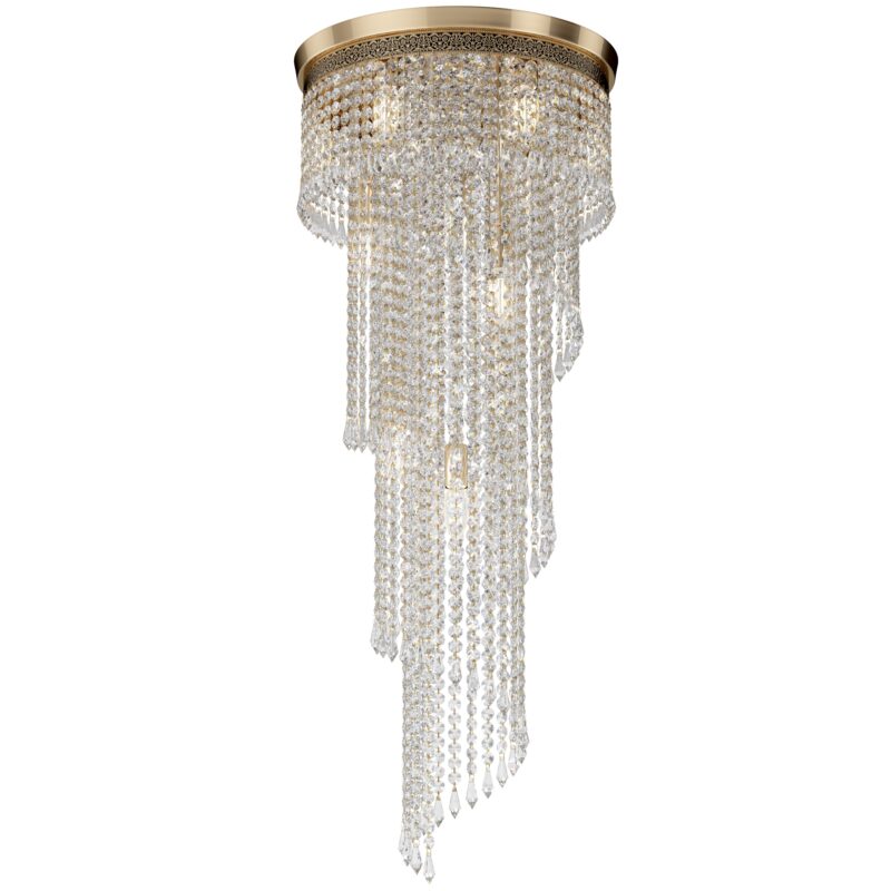 Cascade Gold Chandelier, Metal