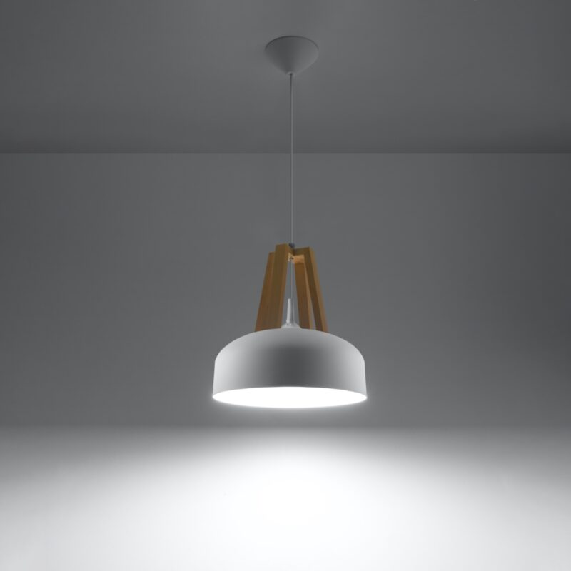 Casco Pendant lamp white/natural wood Image 3
