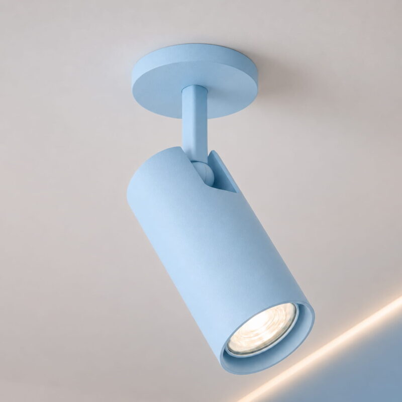 lensa sky blue recessed adjustable ceiling spotlight, 1 lamp, gu10, 8cm wide