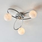 Unum Ceiling Light, 3 Lamp, Polished Chrome, Glass, 47.5cm