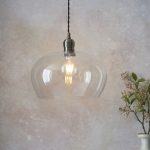 Nova Medium Glass Pendant Light, Brass, 31cm