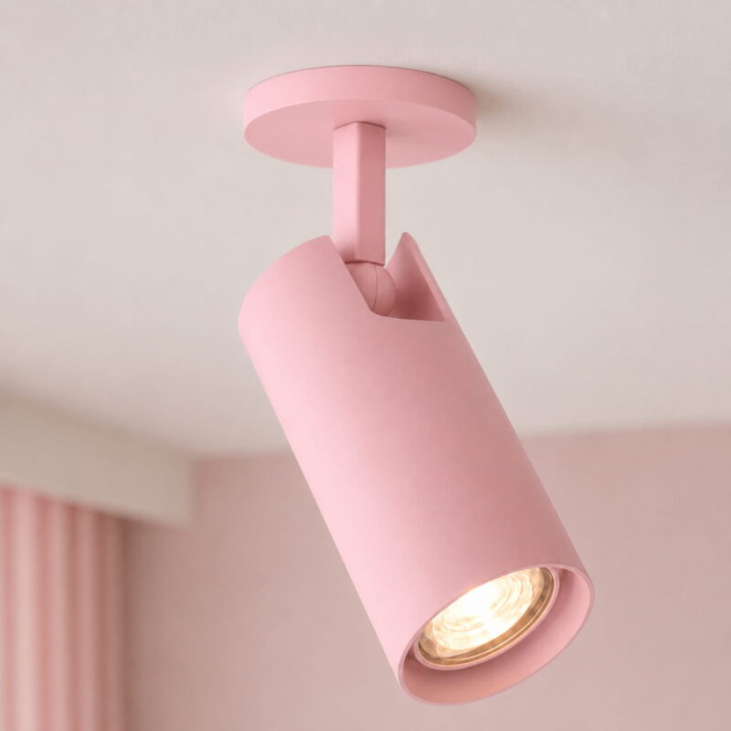 lensa pink recessed adjustable ceiling spotlight, 1 light, gu10, 8cm wide