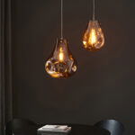 Coloured glass pendant lights