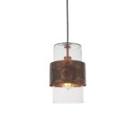 Leo Pendant Light, Copper, Clear Glass, 1 Lamp, 19.5cm