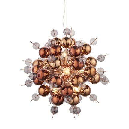 Zoomed in view of one half of the Interstellar Copper Pendant Lamp on a white background.
