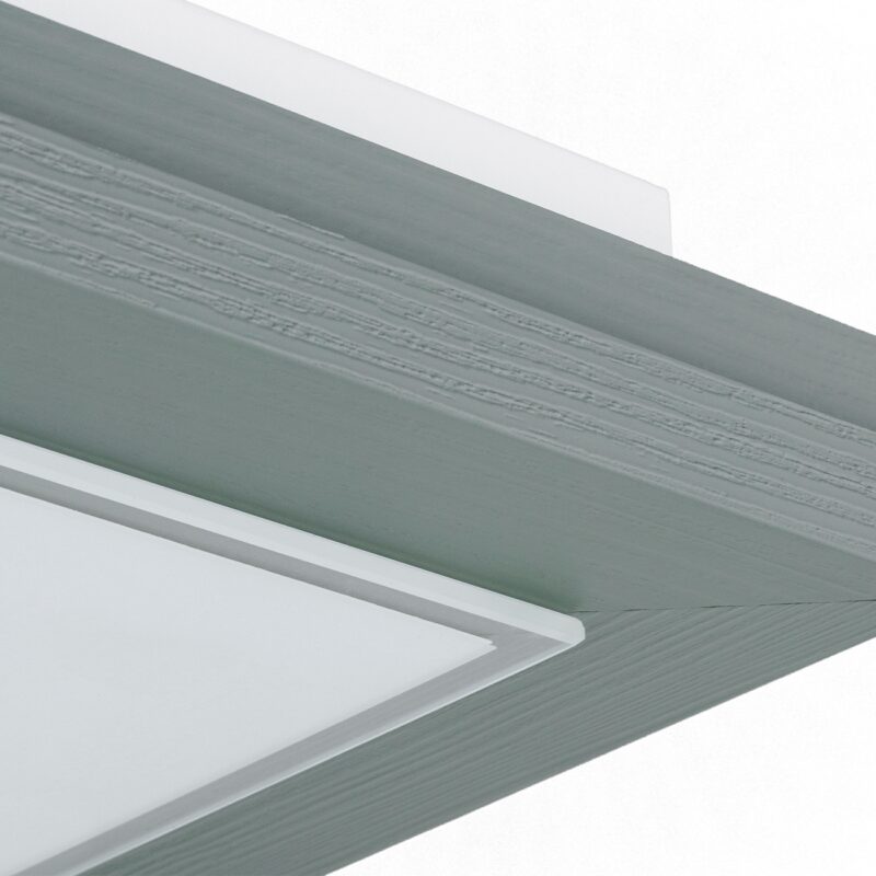 tayber small dark sage flush ceiling light, 2 light, glass, wood, 32cm wide