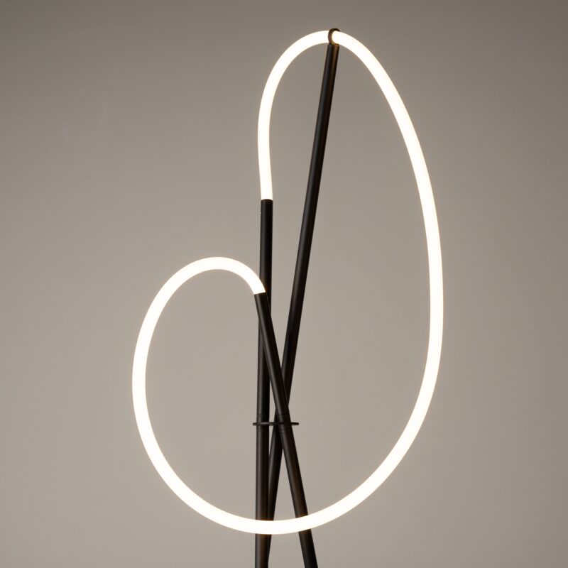 Crochet Black Floor lamp, Aluminum Image 11