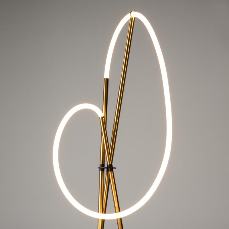 Crochet Brass Floor lamp, Aluminum Image 10