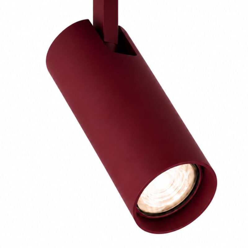 lensa burugndy surface mounted adjustable ceiling spotlight, 1 light, gu10, 8cm wide