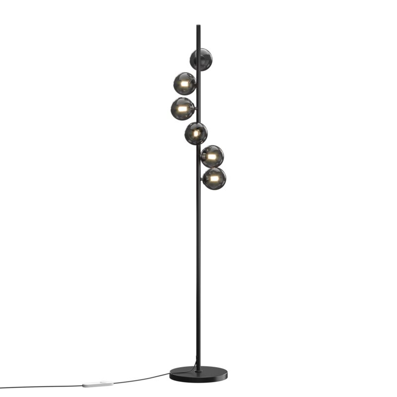 Dallas, Black, Metal, Floor lamp