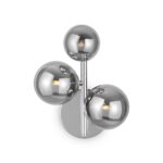 Dallas 3 Light Wall Lamp, Smoked Glass, Chrome Metal, 20cm Wide