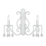 Dema Wall Light, 2 Lamp, Crystal, White
