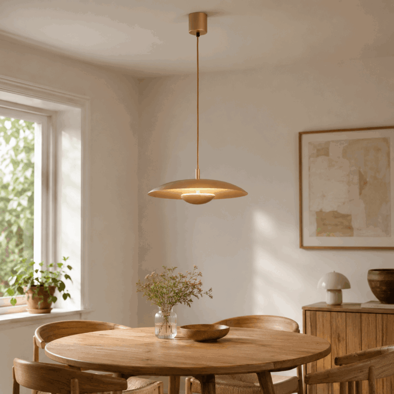 bolan gold led pendant light, 12.5w, 3000k, steel, 42cm diameter