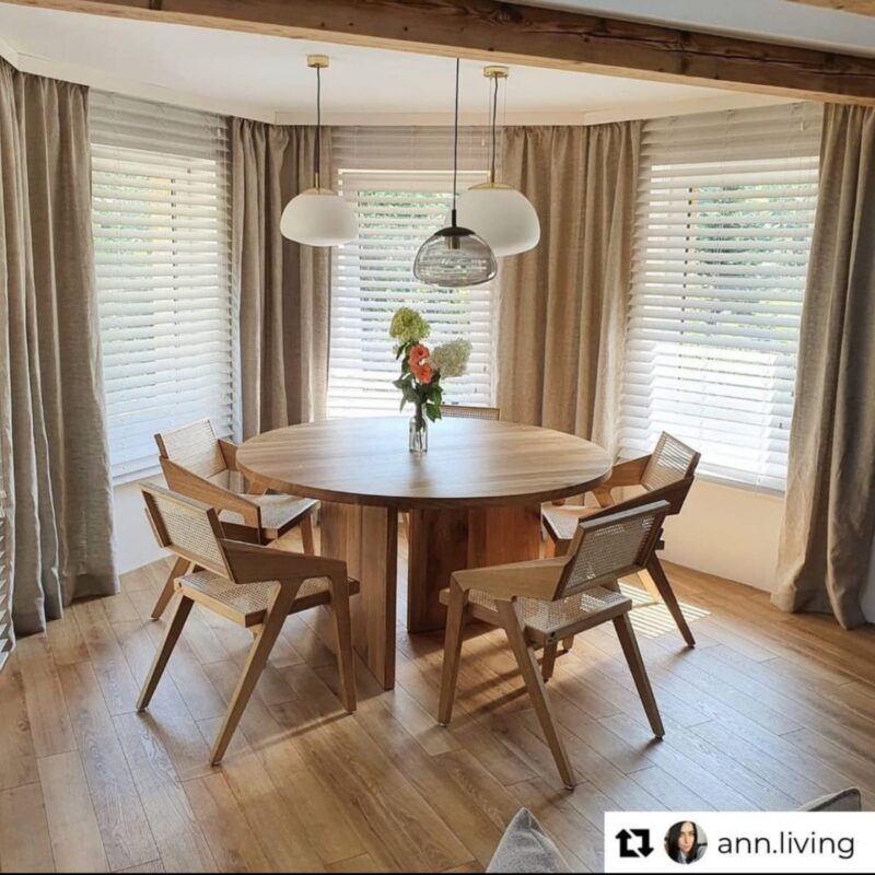 rini medium pendant light, clear glass, black & brass, 30cm width